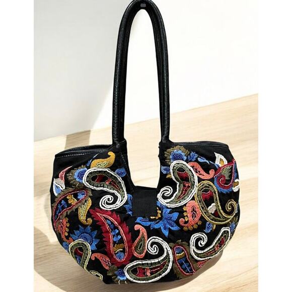 Y2K Mary Frances Hand Beaded Embroidered Boho Shoulder Bag - Picture 2 of 10